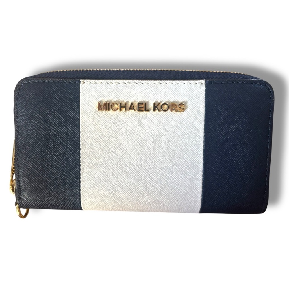Michael Kors Jet Set Travel Center Stripe Continental Wallet - Picture 2 of 4